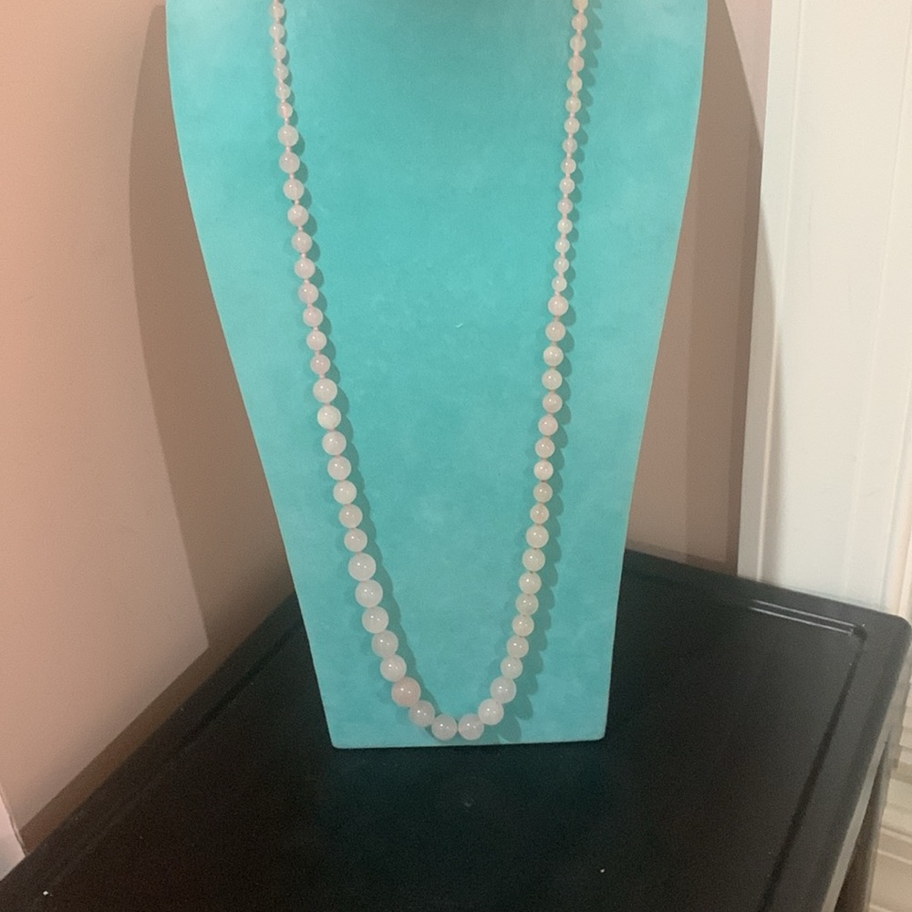 Vintage Rose Quartz Single Strand Hand Knotted Graduated Beads Necklace 34” - Picture 4 of 14